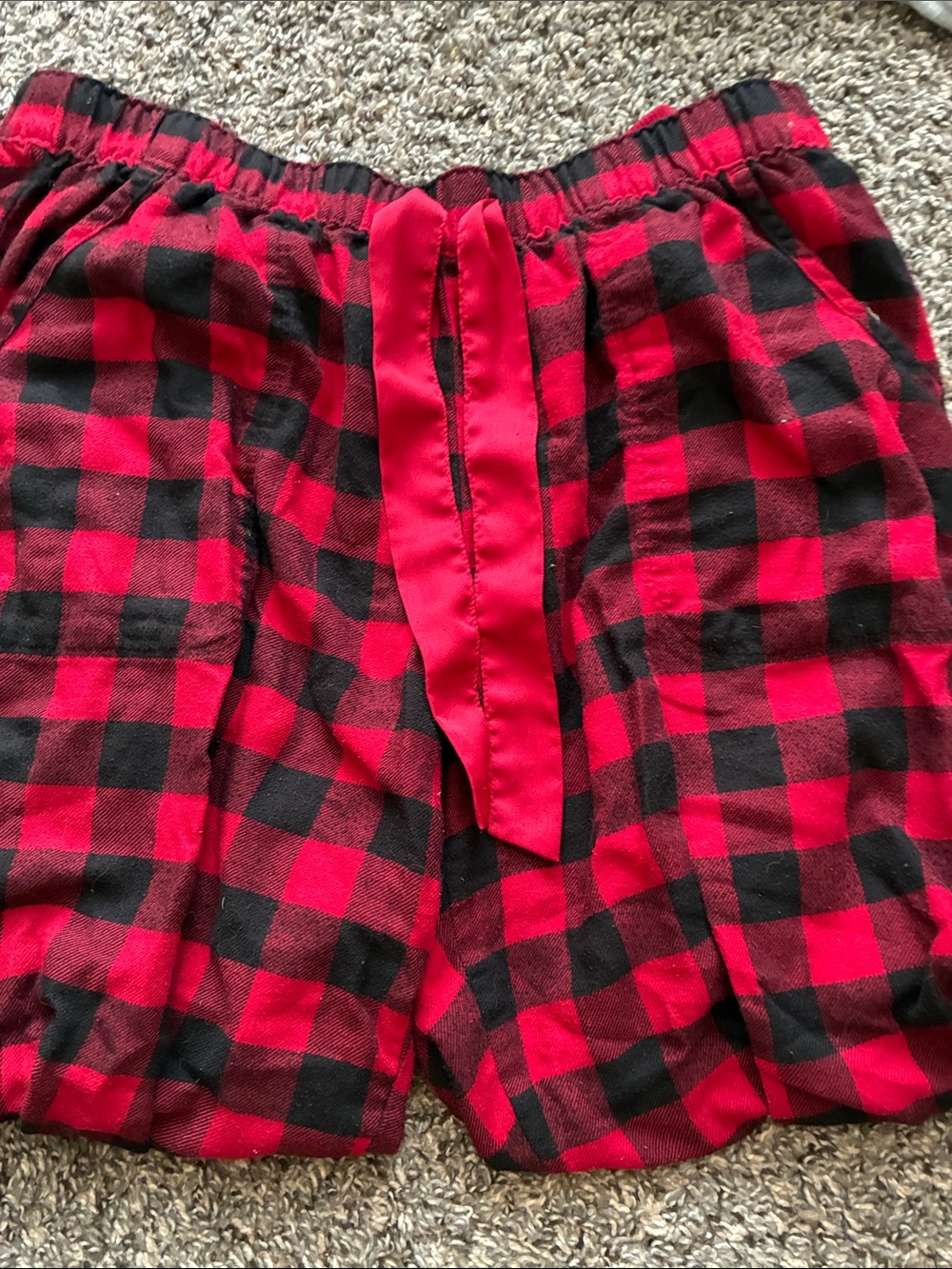 Hollister Red and Black Buffalo Plaid Kids Pajama Bottoms
